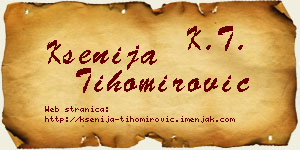 Ksenija Tihomirović vizit kartica